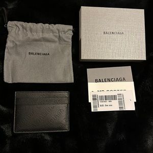NWT Men’s Balenciaga Perforated Leather Card Holder